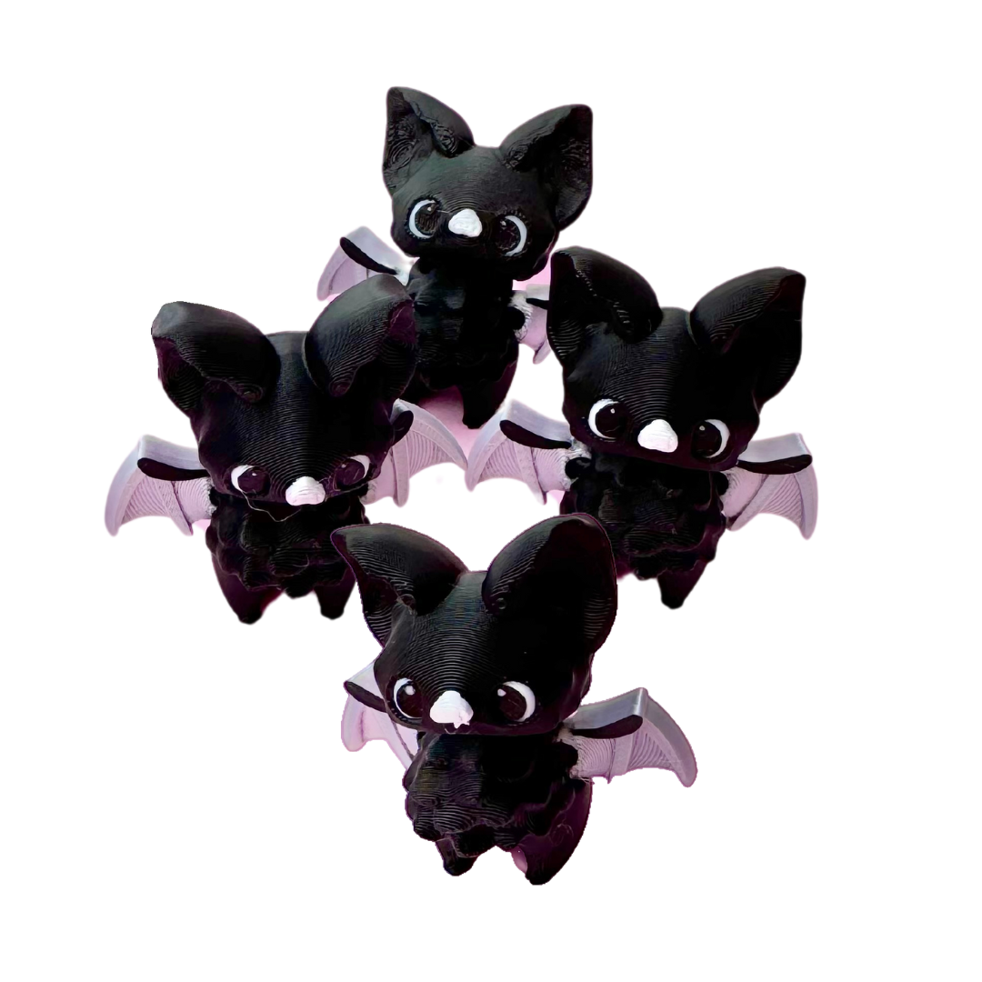 Classic Bat Fidget Toy in black with detailed wings and a flexible body, ideal for Halloween-themed sensory play.