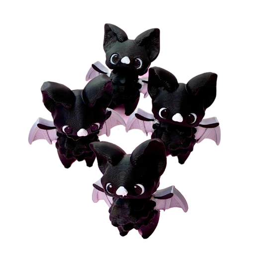 Classic Bat Fidget Toy in black with detailed wings and a flexible body, ideal for Halloween-themed sensory play.