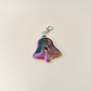 Colour-changing Christmas bell fidget keyring, perfect for sensory play and holiday accessories.