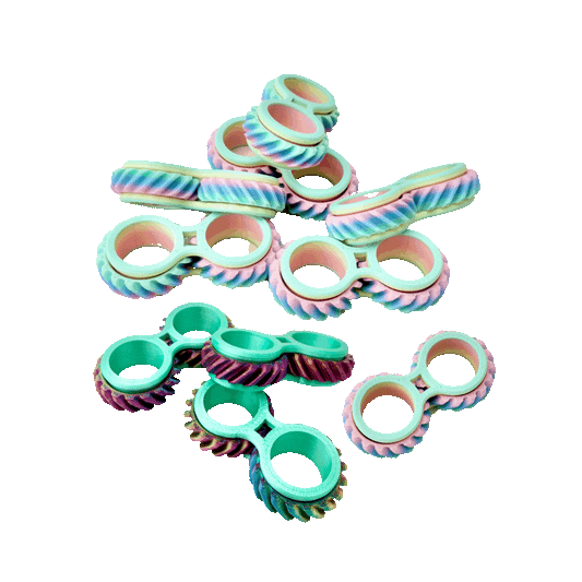 Compact Twist & Roll toy in original and green options, designed for tactile and sensory engagement.