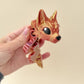 Stunning Wolf Pup Dragon in colour-shifting filament with dynamic gold, silver, and copper tones.